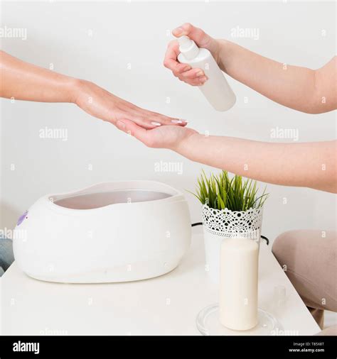 Paraffin Wax Hand Treatment Stock Photo Alamy