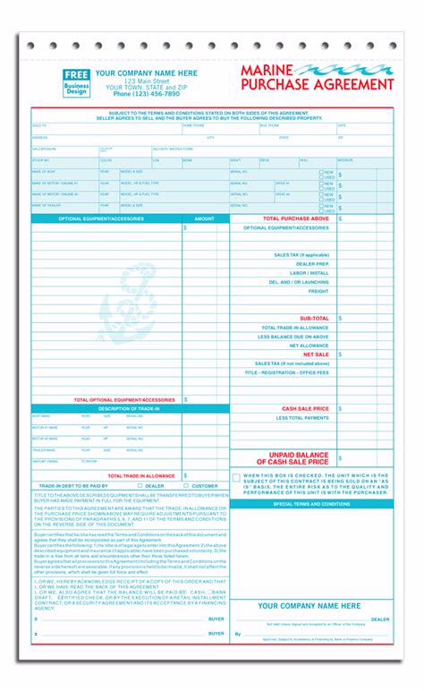 Purchase Agreement Marine Forms