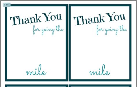 Thanks For Going The Extra Mile Free Printable Printable Templates