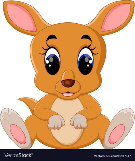 Cute Kangaroo Cartoon Royalty Free Vector Image