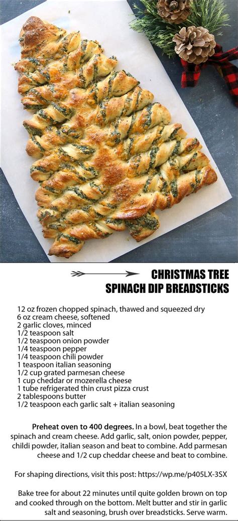 Spread the spinach dip over a side of the triangle. Christmas Tree Spinach Dip Breadsticks | Recipe ...