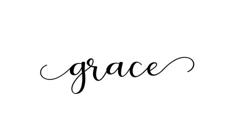 Grace Calligraphy Text With Swashes Vector 12463904 Vector Art At Vecteezy