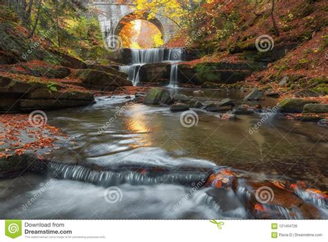Autumn Waterfalls Near Sitovo Plovdiv Bulgaria Beautiful Cascades Of