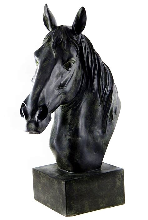 Bellaa 26089 Horse Head Statue Bust Stunning Sculpture 16 Inch Horses