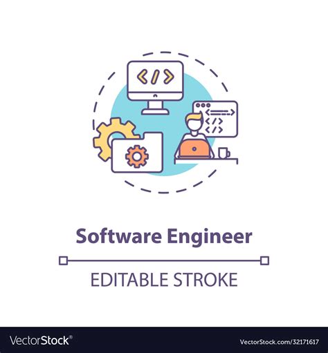 Software Engineer Concept Icon Royalty Free Vector Image