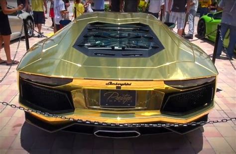 Worlds First Gold Plated Lamborghini Aventador Lp700 4 B Muscle Cars