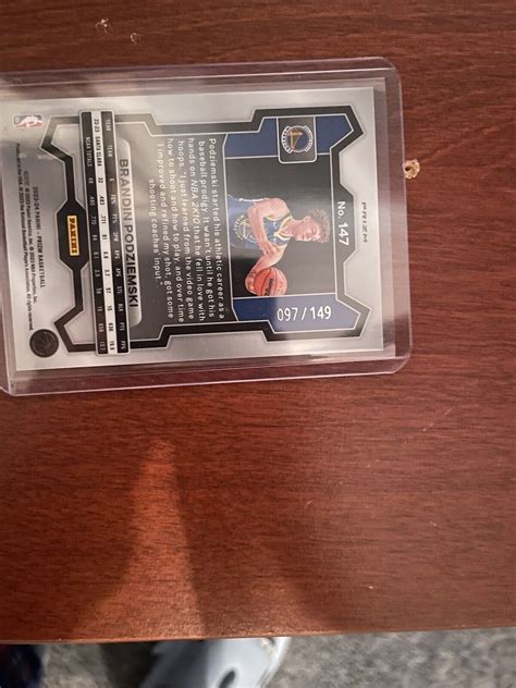 2023-24 Panini Prizm Brandin Podziemski /149 Purple Ice Rookie RC