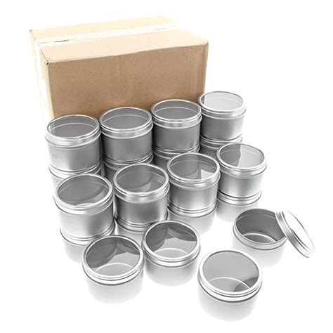 Buy Mimi Pack 24 Pack Tins 1 Oz Deep Round Tins With Clear Window Lids
