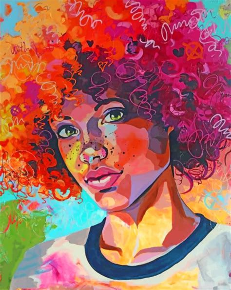 Afro Girl Women Paint By Numbers Numeral Paint Kit