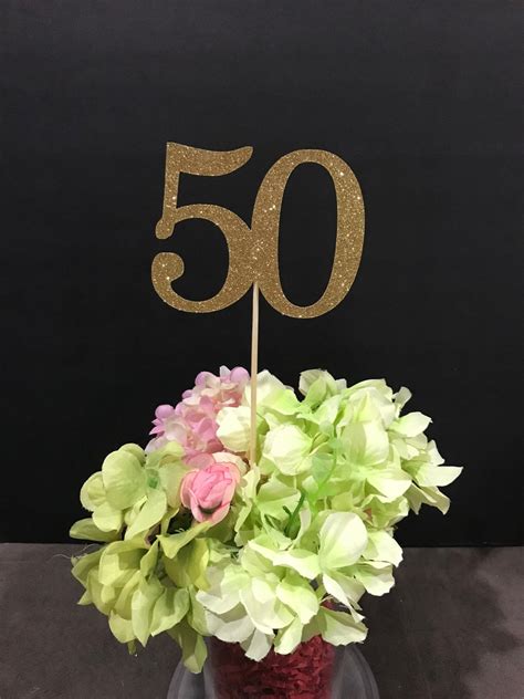 Set Of Three 50 Birthday Centerpiece 50th Anniversary 50th Etsy