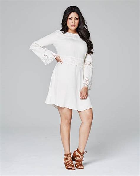 Bell Sleeve Lace Insert Dress Simply Be