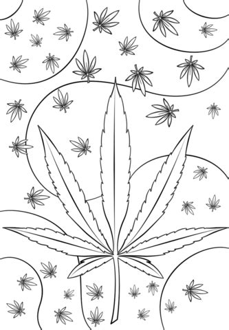 psychedelic weed coloring page  printable coloring pages