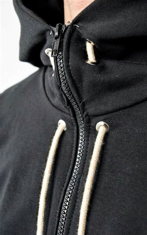 Black Zip Hoodie Light Jacket Mens Street Style Menstyle Sweater
