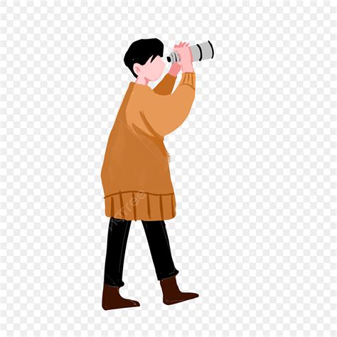 Man Holding A Telescope Png Vector Psd And Clipart With Transparent