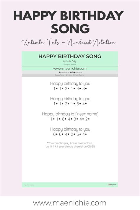 Happy Birthday To You Kalimba Tabs Letter Number Notes Tutorial Hot Sex Picture