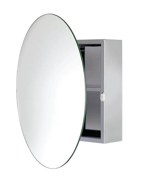 Croydex Severn Stainless Steel Circular Door Mirror Cabinet