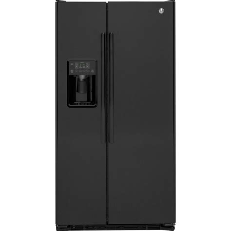 Ge 3575 In W 219 Cu Ft Side By Side Refrigerator In Black Counter