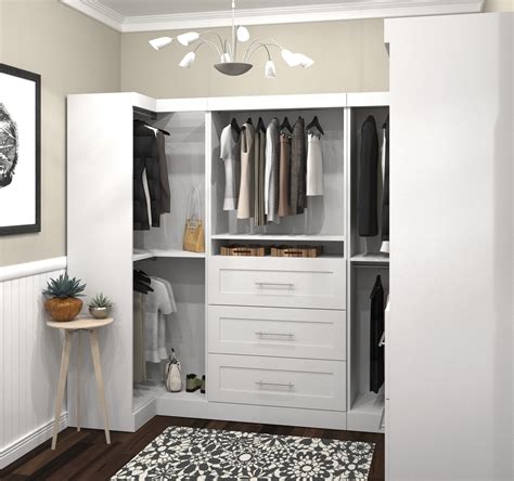 They are shelves, hangers and shoe racks. Pure White 100" Optimum L- Shaped Wardrobe in 2020 ...