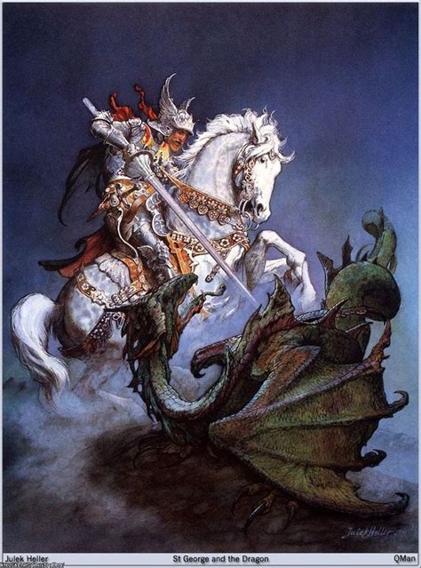 Saint George And The Dragon Art By Julek Heller Saint George And The Dragon Fantasy