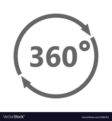 Simple Icon 360 Degrees 360 Degrees View Vector Image