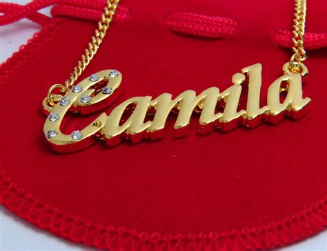 Nombre Camila collar plateado 18 quilates personalizado | Etsy