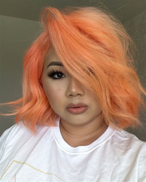 Peach Hair Color Peach Hair Peach Hair Colors Aesthetic Hair