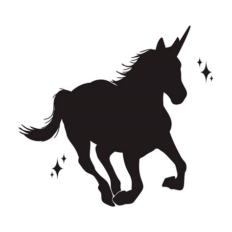 Magic Unicorn Silhouette Stylish Iconsvintage Background Horses