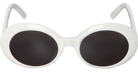 Saint Laurent Sl 98 Shiny Acetate Round Sunglasses In White For Men Lyst Uk