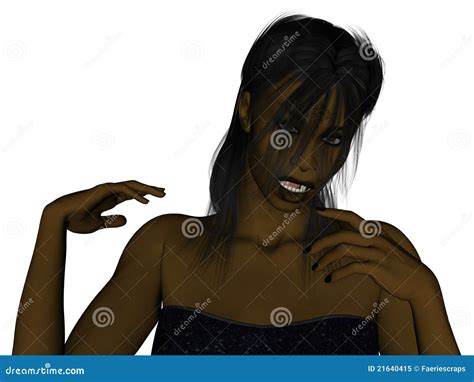 Dark Skinned Vampire Beauty Stock Illustration Illustration Of