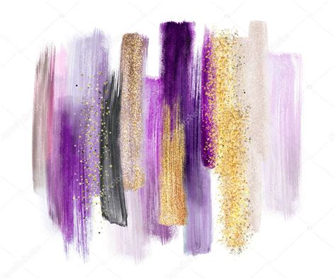 Abstract Watercolor Brush Strokes Isolated On White Background Paint