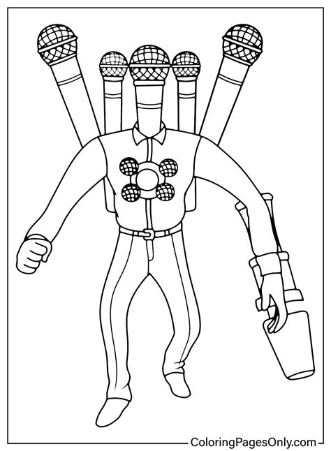 Coloring Page Microphone Mecha Boss Free Printable Coloring Pages