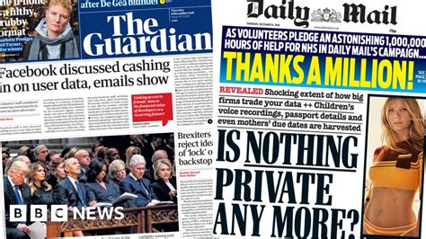 Newspaper Headlines Data Concerns Put Facebook On Front Pages