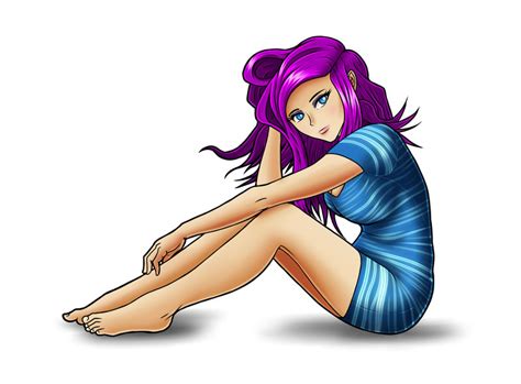 Purple Haired Girl By Rennis5 On Newgrounds