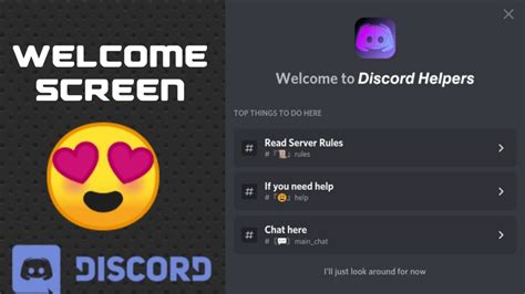 Discord Welcome Screen 😍 Youtube