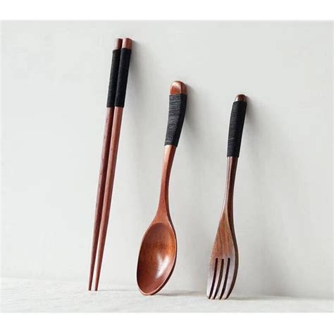 3 In 1 Wooden Spoon And Fork Chopstick Set Shopee Philippines