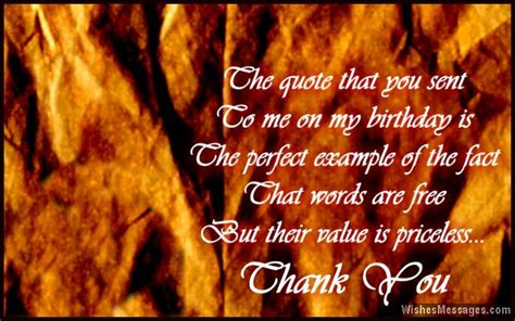 Thanks Quotes For Birthday Wishes Birthday Thank You Messages Quotes