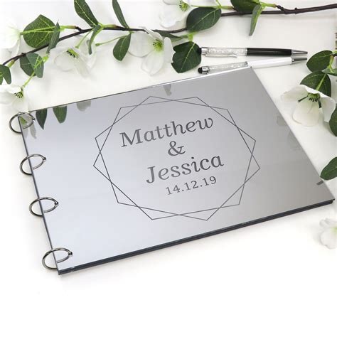 A6 album dog leather vest a5 photo bag shine illustration wedding guest book fiesta wedding guest book brand lux romance wedding. Personalised Mirror Silver Acrylic A4 Wedding Guest Book ...