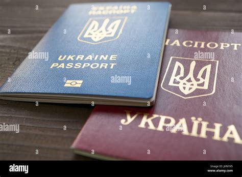 Two Versions Of Ukrainian Foreign Passports Red Document Is An Old