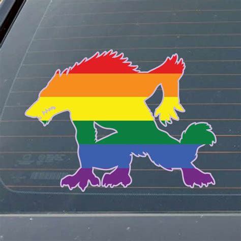 Rainbow Werewolf Therian Silhouette LGBTQIA Pride Furry Fandom Indoor