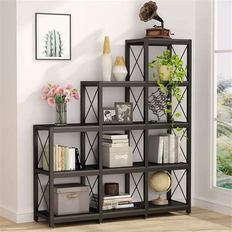 Buy 12 Shelves Bookshelf Industrial Ladder Corner Bookshelf 9 Cubes