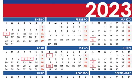 High Resolution Calendario 2023 Con Festivos Colombia