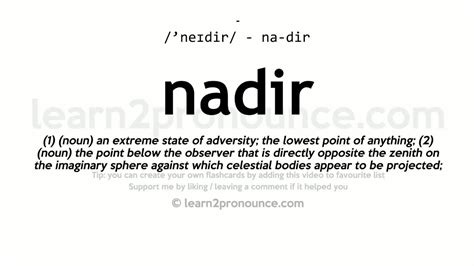 Pronunciation Of Nadir Definition Of Nadir Youtube