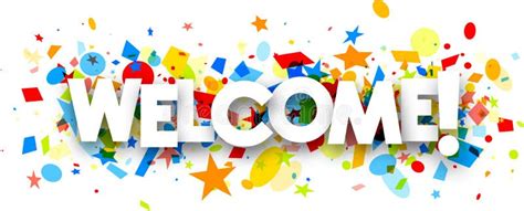 Welcome Banner With Colorful Confetti Stock Vector Illustration Of