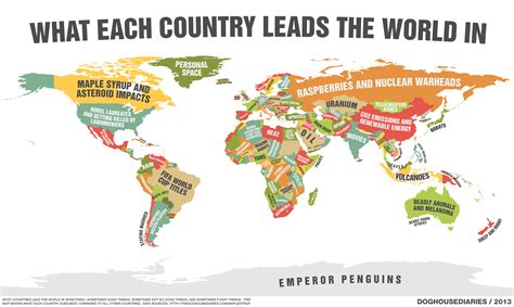 A Map Of What Every Single Country Leads The World In Elephant Journal