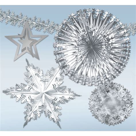 3000 Sq Ft Shimmering Silver Snowflake Metallic Decoration Kit