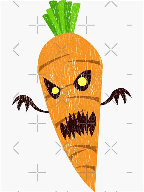 Scary Carrot Distressed Sticker For Sale By Bampiq Redbubble