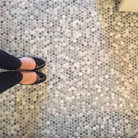 Gray Speckled Penny Tile Floor Is A Cool Neutral Idea That Fits Many