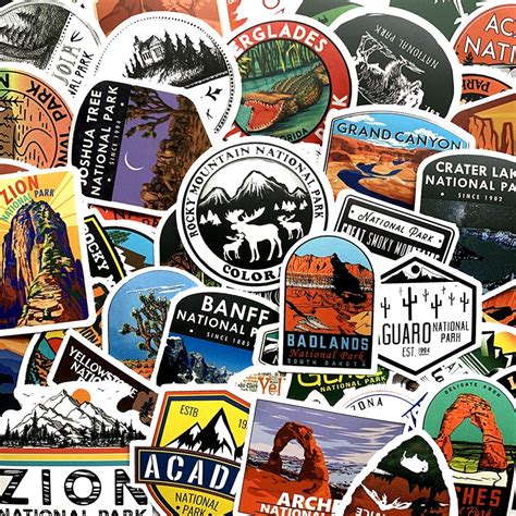 Td Zw 50pcs National Park Zoo Icon Cartoon Stickers Waterproof Decal