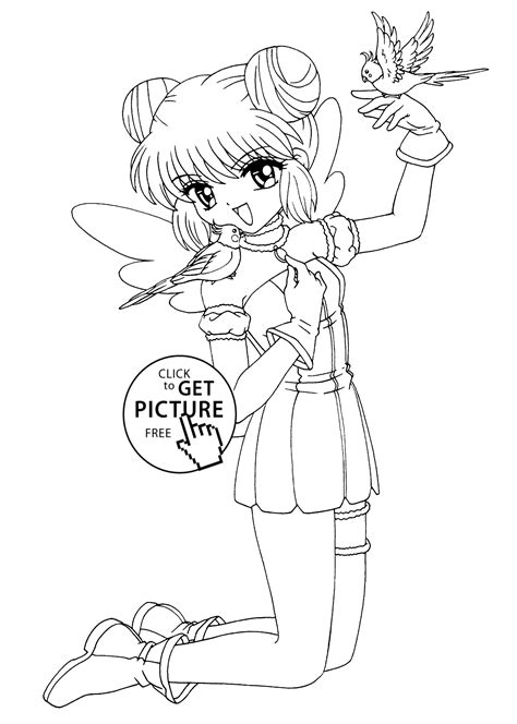 Mint From Mew Mew Anime Coloring Pages For Kids Printable Free
