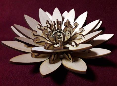 Flower 1 Vector Model For Laser Cut Cnc Plan 3 Mm Dxf Cdr Ai Etsy